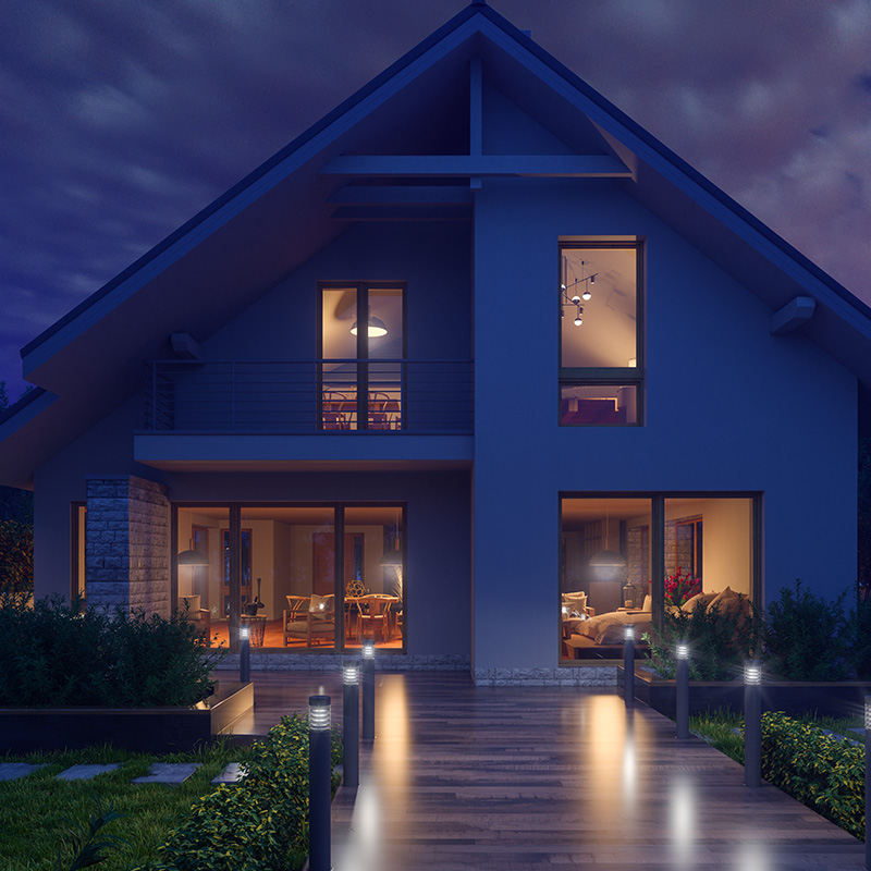 Pathway Lighting in front of Home